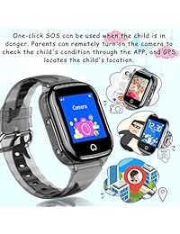 Reloj inteligente GPS para niños, reloj inteligente de muñeca para 3   12 años de edad con cámara SOS, rastreador GPS, ranura para tarjeta SIM para juego, reloj inteligente para la escuela, juguetes educativos para cumpleaños.