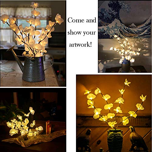 Mostbest Led Lighted Flowers Branch Artificial Phalaenopsis