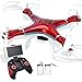 Quadcopter Drone with Camera Live Video, Drones FPV HD WiFi Camera with Remote Control, Free Extra Battery and Quadcopters Crash Replacement Kit with LED Lights, Easy Use for Beginners Kids RED