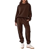 ANRABESS Women's Two Piece Outfits Sweatsuit Lounge Set Long Sleeve Crewneck Sweatshirt Jogger Pants Tracksuit 2025 Fall Sets