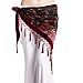 ZLTdream Women's Belly Dance Trangular Hip Scarf Grade Velvet Dark red