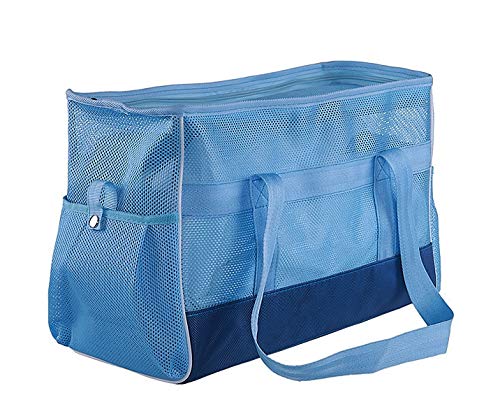 Pet Carriers Pet Outing Bag Cat Cat Cat Handbag Dog Tote Breathable Grid blue 6.6-11 pound
