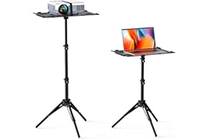 FUDONI Projector Stand Tripod from 14.5'' to 39.4'', Laptop Tripod Stand Height Adjustable for Home Cinema, Office
