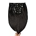 Lovbite Human Hair Clip in Extensions Double Weft 14Inch 100g 7Pcs Clip in Human Hair Extensions Straight Real Hair Natural Black Clip in Hair Extensions Grade 8A 16Clips ins for Women