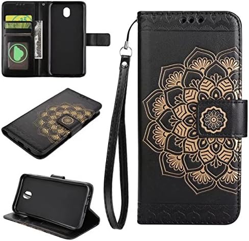 Samsung Galaxy J5 Pro Case,Galaxy J530 2017 Case,[Magnetic Flip Wallet] [Mandala Flower Embossed] Luxury Folio PU Leather Wallet Stand Case with Wrist Strap for Galaxy J5 Pro/J530 (European Version)
