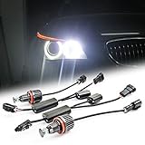 RaThun High Power Error Free H8 40W Cree LED Angel Eyes Halo Ring LED Headlights for BMW E60 E61 E63 E70 E71 E87 E89 E90 E92 E93 Car Daytime Running Lights (White)