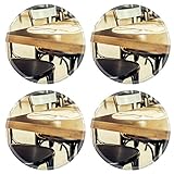 MSD Round Coasters Non-Slip Natural Rubber Desk