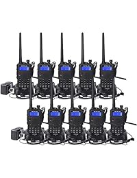Retevis RT5 (Segunda Generación) 8 W/5 W/1 W Two-way radio Transceptor doble banda, 136 174/400 520 MHz 128 CH VOX FM Radio DTMF 1750 Hz Walkie Talkies (10 unidades), color negro