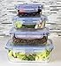 [Premium 4 Sets] Glass Meal Prep Food Storage Container with Snap Locking Lid, Glass Meal Prep Containers BPA-Free, Microwave, Oven, Freezer, Dishwasher Safe (62 Oz, 28 Oz, 19 Oz, 11 Oz.)