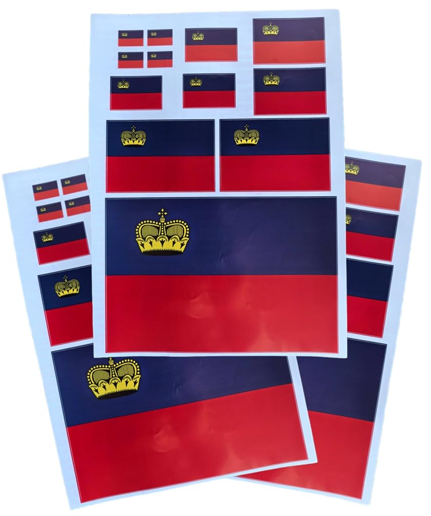 EUIOSFDC Decal in Multiple Sizes Liechtenstein Flag