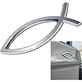 Cobra-Tek 3D Jesus Fish Car Emblem Decal Symbol Decorative Badge Sticker Decal ABS Chrome 4