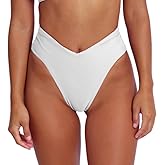 geluboao Women's Bikini Bottom Sexy V Cut High Cut Swimsuit High Waisted Bathing Suit Bottoms