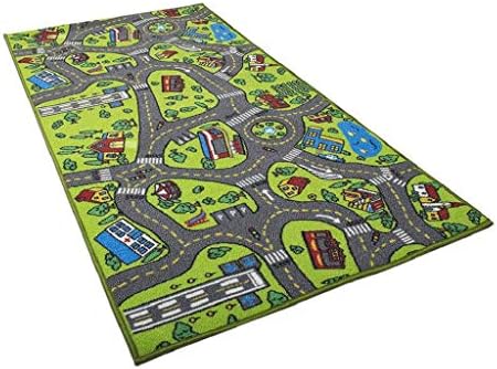 VPASS Kids Rugs 60X32 inches Carpet Playmat City Life Great For Kids And Children Bedrooms And Playroom Playing With Cars and Toys Play