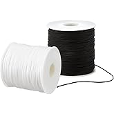 PH PandaHall Nylon Bracelet String, 1mm Nylon Thread String Beading Thread Black White Chinese Knotting Cord for Friendship Bracelet Necklace Jewelry Making DIY Macrame Craft, 200 Yards Totally
