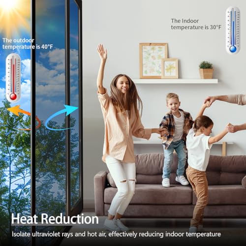 Zindoo Anti-Glare Window Film Anti Heat Good Mirror Effect with Installation Kit 40 x 200 cm Anti-UV Privacy Protection Sun Protection for Windows Home Office Store