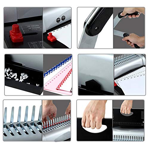 Binding Machine, 21-Hole 450 paper Comb Scrapbook Binder,Metal Comb Binding Spines Scrapbook for Daily Office Documents- Delivered in 3-5 Binding,Punch Book Report - Thumbnail 6