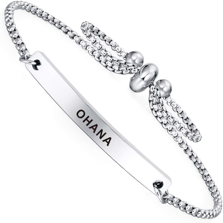 SOUSYOKYOSAM Dainty Cuff Bracelet - Ohana - Age Appropriateness for Teenagers Girls Boys Children Jewelry