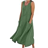 Women's Summer Cotton Linen Long Dress Sleeveless