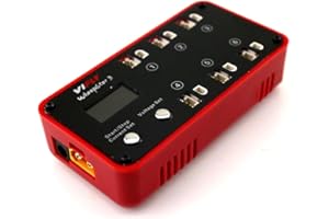 SoloGood VIFLY WhoopStor V3 Battery Charger 6 Ports 1S LiPo Charger Discharger Storage Memory Function for Tinywhoop BT2.0 PH2.0 (Red)