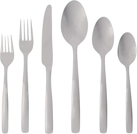 Amazon Com Ginkgo International Simple 42 Piece Stainless Steel Flatware Place Setting Service For 8 Plus 2 Piece Hostess Set Flatware Sets