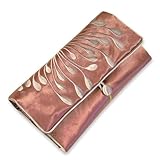 Jewelry Roll Clutch - Embroidered Chrysanthemum (Mauve)