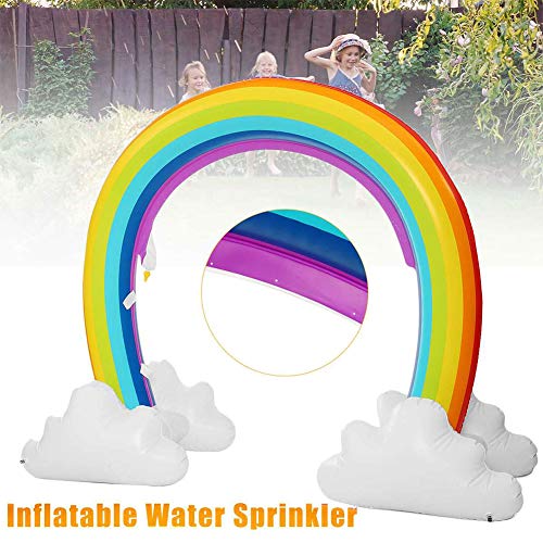 Ynredee Giant Inflatable Rainbow Arch Sprinkler,Inflatable Water Sprinkler Rainbow Outdoor Summer Water Spray Cool Play Fun Toy for Child Adult 78.74" (Rainbow)
