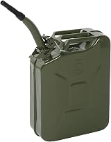 Karlhome 20 Litre Metal Fuel Can with Spout Green 5 Gallon Petrol Diesel Storage view 1