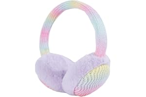 Lupieiae Girls Winter Ear Muffs Faux Fur Warm Earmuffs Rainbow Knit Outdoor Ear Warmers For Kids Toddlers