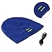 Momoday Bluetooth Music Soft Warm Beanie Hat Cap with Stereo Headphone Headset Speaker Wireless Mic Hands-free for Men Women Speaker Winter Outdoor Sport Best Gift (Blue)