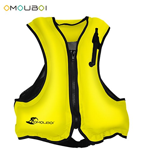 OMOUBOI Life Jacket Snorkel Vest Adult Inflatable Swim Snorkel Vest for