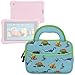 Evecase All-New Fire 7 Kids Edition Tablet Sleeve, Cute Dinosaurs Themed Neoprene Travel Carrying Slim Sleeve Case Bag w/Dual Handle and Accessory Pocket - Blue w/Green Trim