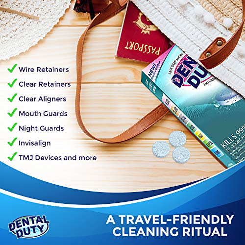 Retainer and Denture Cleaning Tablets (2 Months Supply) - Cleaner Removes Bad Odor, Plaque, Stains from Dentures, Retainers, Night Guards, Mouth Guard, and Removable Dental Appliances. Made In USA