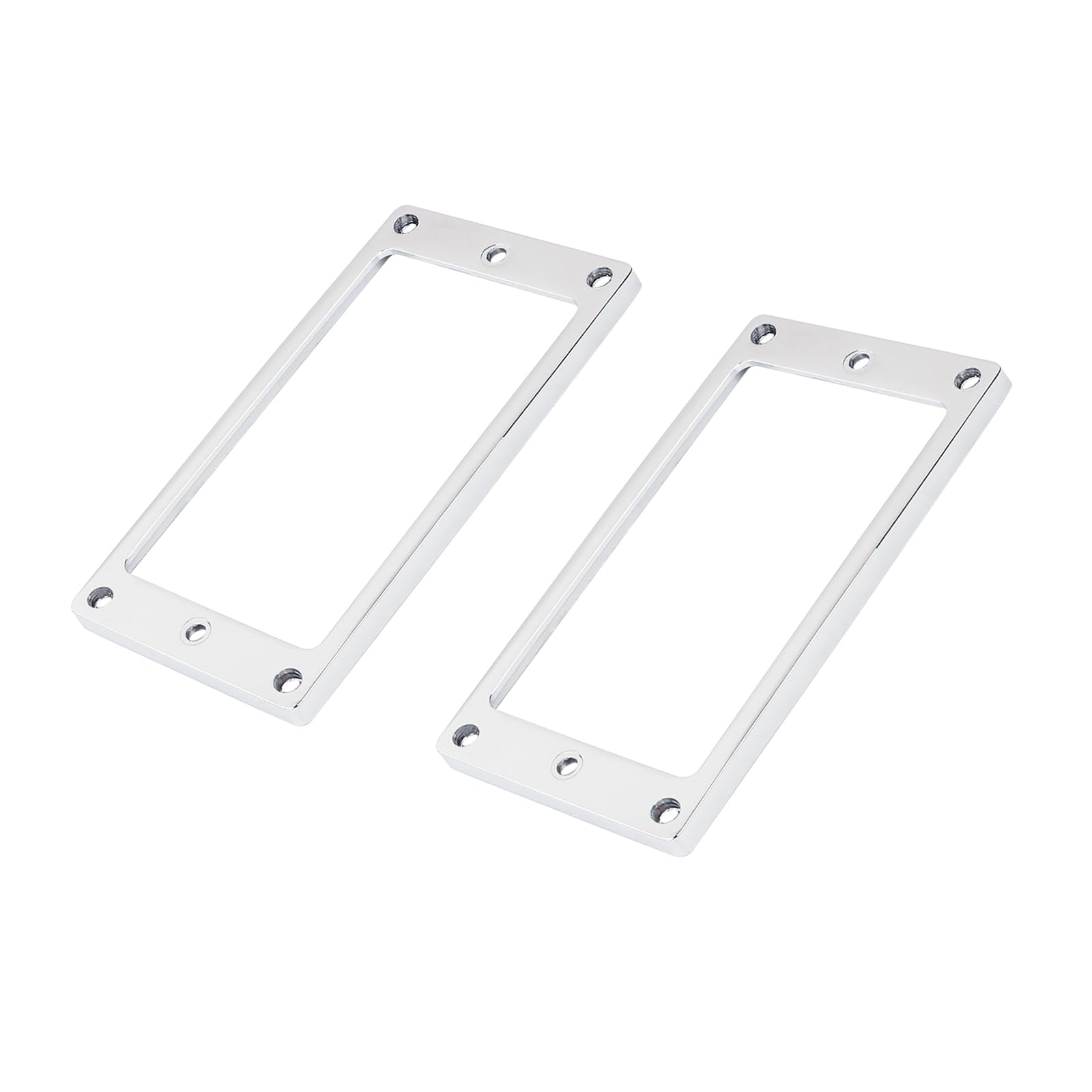 Banworks Metal Humbucker Pickup Rings Pickup Frame Flat Bottom Slanted Neck and Bridge Pickup Mounting Ring Cover for LP Electric Guitars Pack of 2 JT/SYQG-02 Chrome