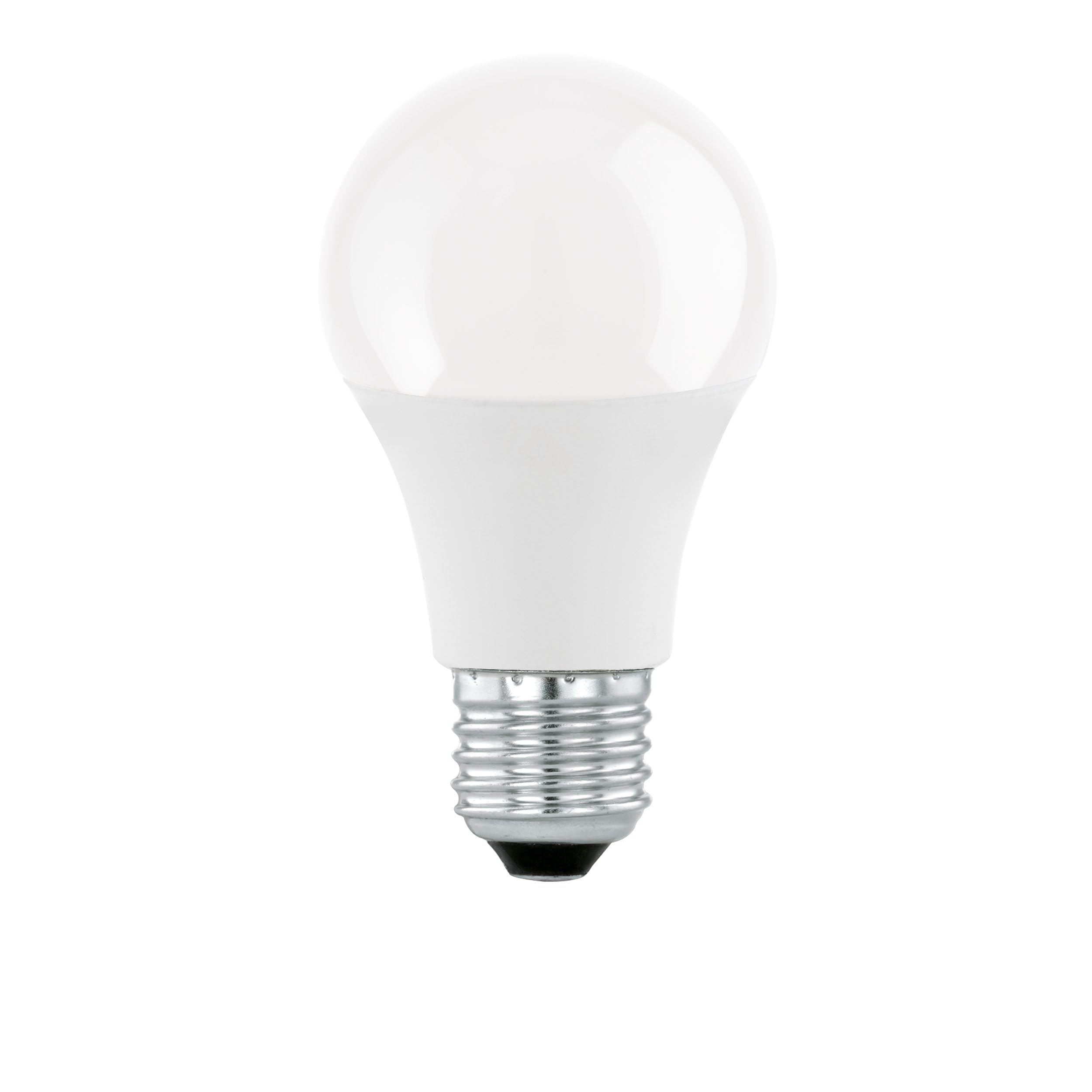Eglo E27 LED Light Bulb, 3 Step dimmable Opaque Edison lamp, 8.5 watt (Equivalent to 60 watt), 806 Lumen, Warm White Glow, 3000 Kelvin, Opal White, A60, Ø 2.4"