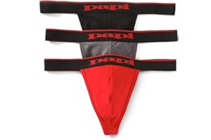 Papi Men's 3-Pack Premium Fashion Cotton Active Stretch Thong