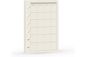 Planner Refill, Pocket Notebook, Month Tracker Binder Refills for 6 Holes Filofax/Personal Journal, 100Gsm Quality,45sheets/90pages A7 Refill, 4.84 x 3.23'', Harphia