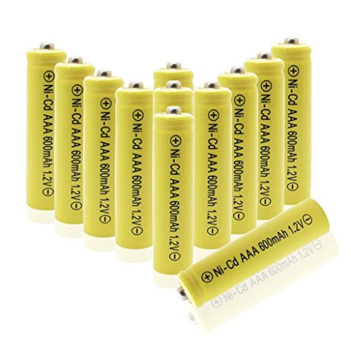 QBLPOWER 1.2v AAA NiCd 600mAh Triple A Rechargeable Battery Cell for Solar lights Garden Lamp (12 Pack AAA)