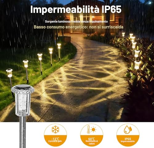 Aourow 6 Pieces Outdoor Garden Solar Lights Warm Light Garden Lamps Waterproof LED Solar Lamps for Garden, Balcony, Patio, Lawn, Paths, Yard