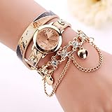 Rhinestone Bracelet Watch COOKI Clearance on Sale Women Analog Leather Lady Watches Female watches-H68 (Beige)