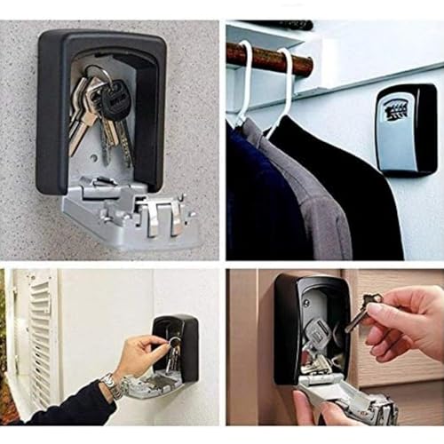Nestling High Security Key Box Safe Wall Key 4 Digit Key Chest Combination Lock Store Keys