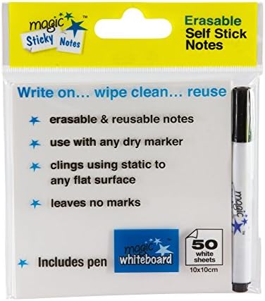 Magic Whiteboard Products Sticky Note Pad White 50 Sheets 4x4 (MW1351)