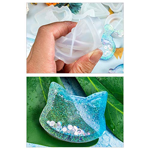 FineInno 11Pcs Quicksand Resin Casting Molds,Resin Art Shaker Mold