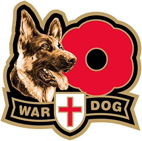 60MM WAR DOG GERMAN SHEPHERD ALSATIAN REMEMBRANCE STICKER
