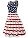 Imily Bela Women's Sleeveless Floral Print Stars and Stripes Racerback Midi Tank Dress USA Flag
