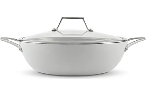 TECHEF - CeraTerra, 5 Qt / 12-in Ceramic Nonstick All Purpose Chef Pan with Cover, (PTFE and PFOA Free Ceramic Exterior & Int