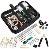 Guitar Tool Kit - Complete Guitar Repair and Setup Kit For Guitar Ukulele Bass Mandolin Banjo, Cleaning Maintenance Accessories Set with Convenient Case