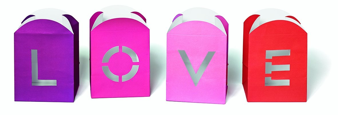 Paper + Design Candle Bags Set Paper Bags for Parties and Birthdays/Assorted Colors., Paper, love