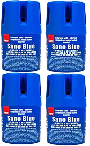 Sano Blue Water Toilet Bowl Cleaner Long Lasting Air Freshener WC Tablet Pack of 4
