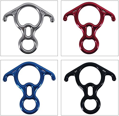 NewDoar 35kN/40kN Climbing Peak Rescue Terminal 8 Descender Large Bent-Ear, Belaying and Rappelling