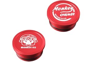 FENGYEMOTO Pair Red Aluminum Frame Caps Compatible with Honda Monkey 125 Z125 (2018-UP), Frame Tube Hole Plugs, Motorcycle Dust Cap Badge Emblem